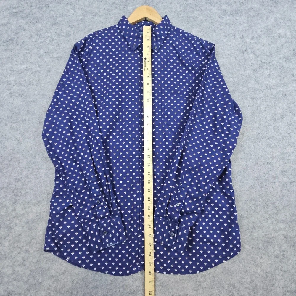 Banana Republic Men's Button Down‎ Shirt Size L Double Diamond Geometric Print